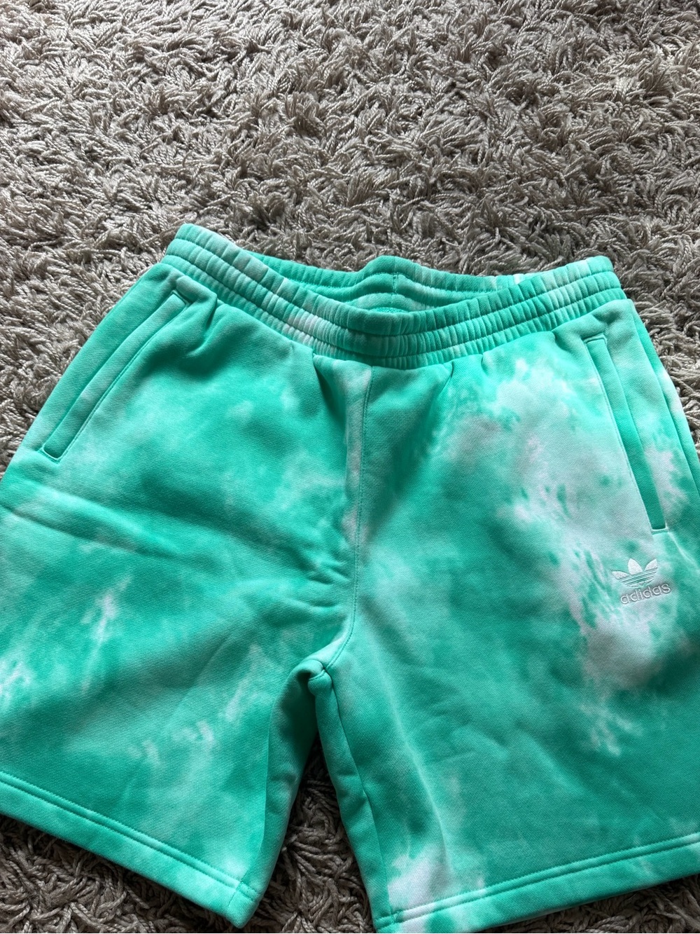 adidas Men’s Mint Green Tie-Dye sweat Shorts